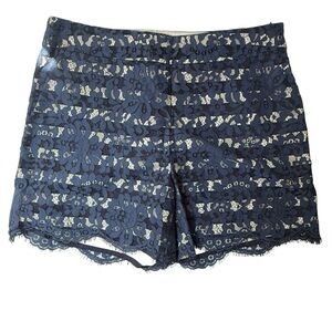 Anthropologie Cartonnier Blue High Waist Lace Shorts. Size 4